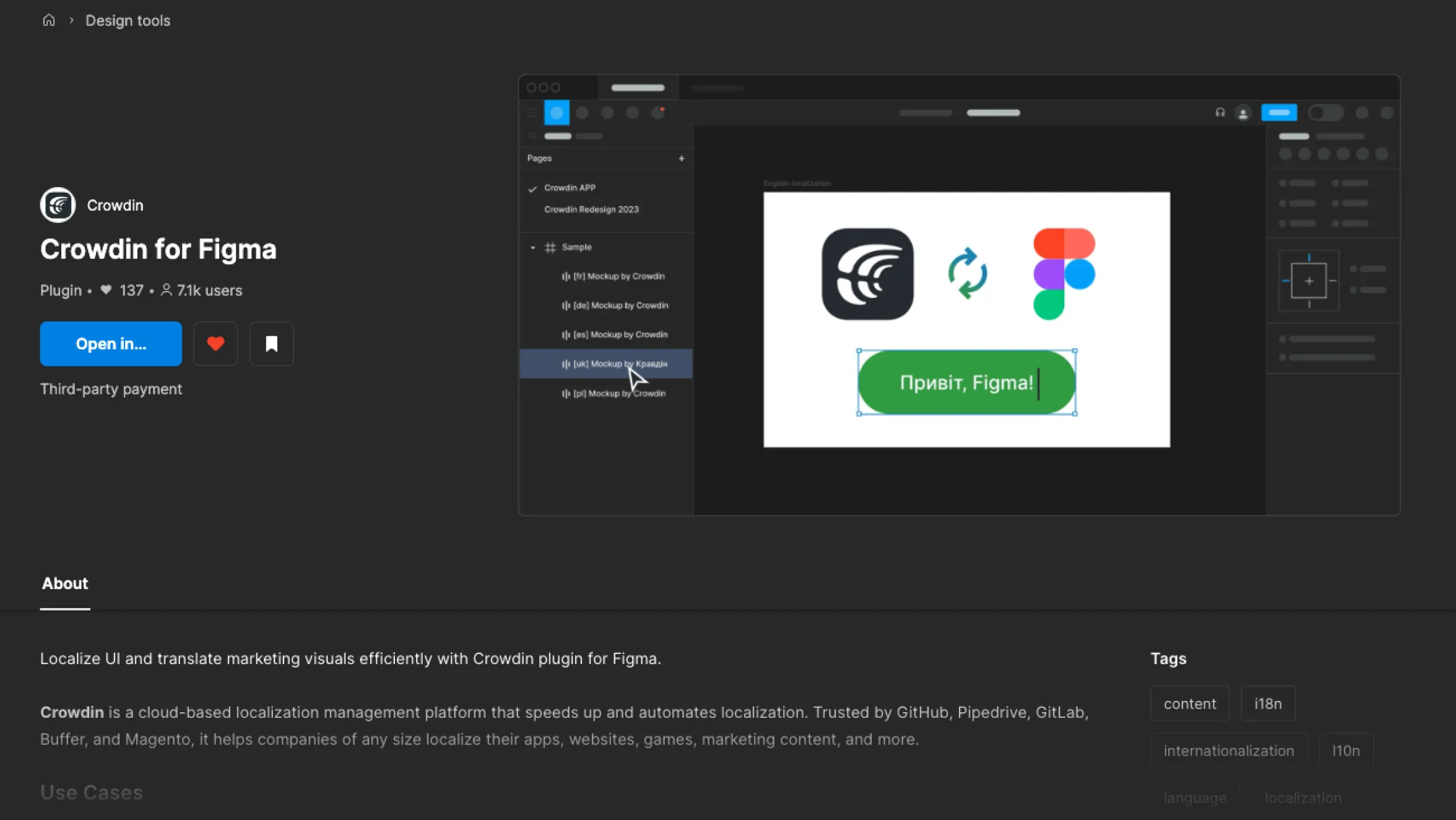 Installare il plugin da Figma Plugin Store.