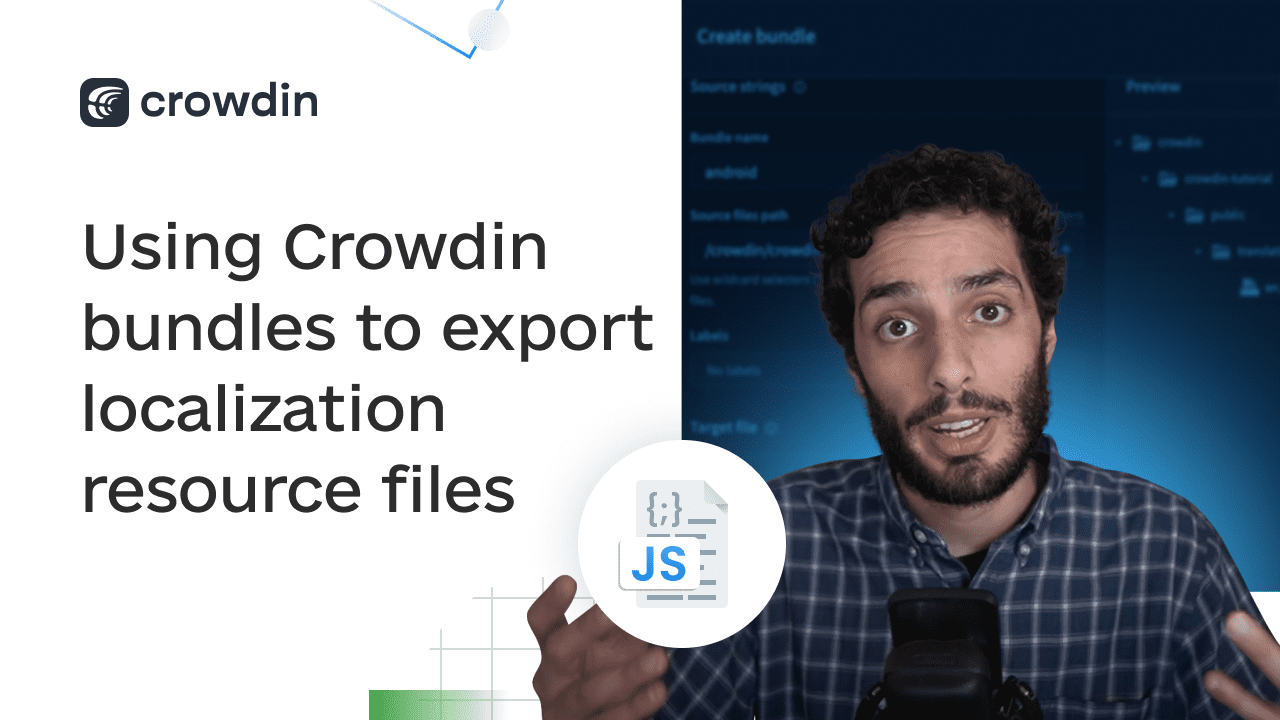 Yerelleştirme kaynak dosyalarını dışa aktarmak için Crowdin paketlerini kullanma