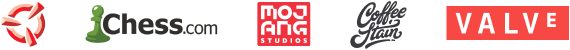 A collage of logos from well-known video games and gaming studios.
