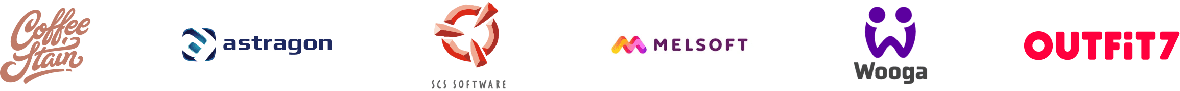 A second collection of logos from video game companies.