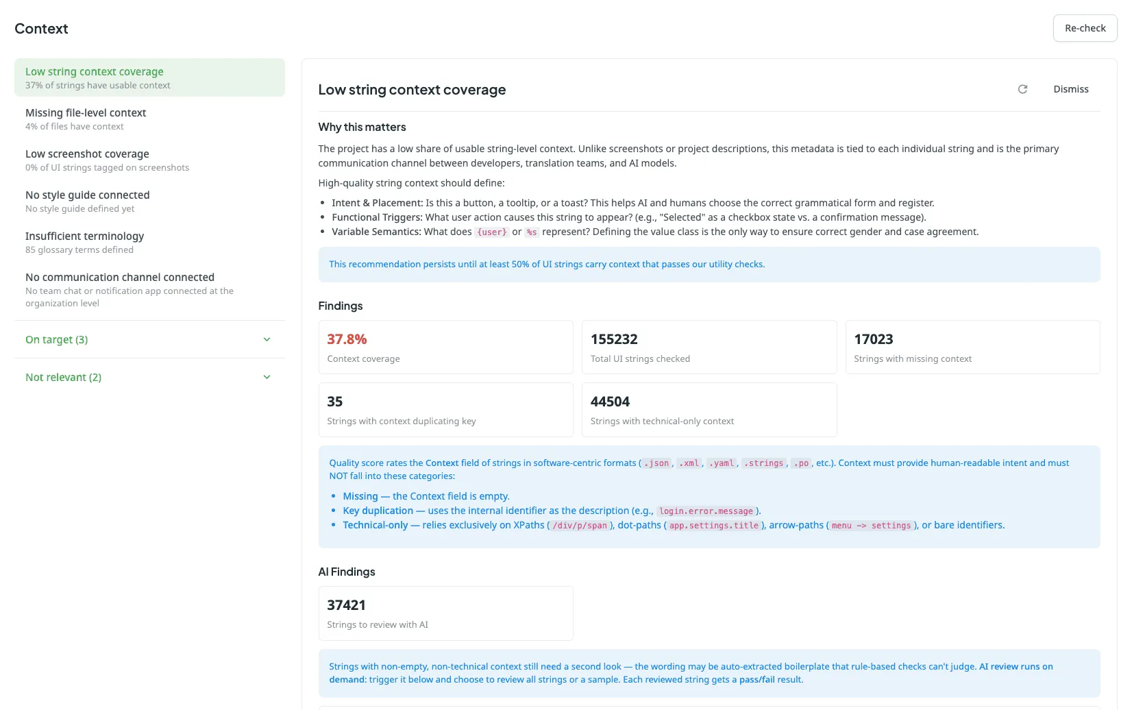 Crowdin Advisors: Unresolved context issues