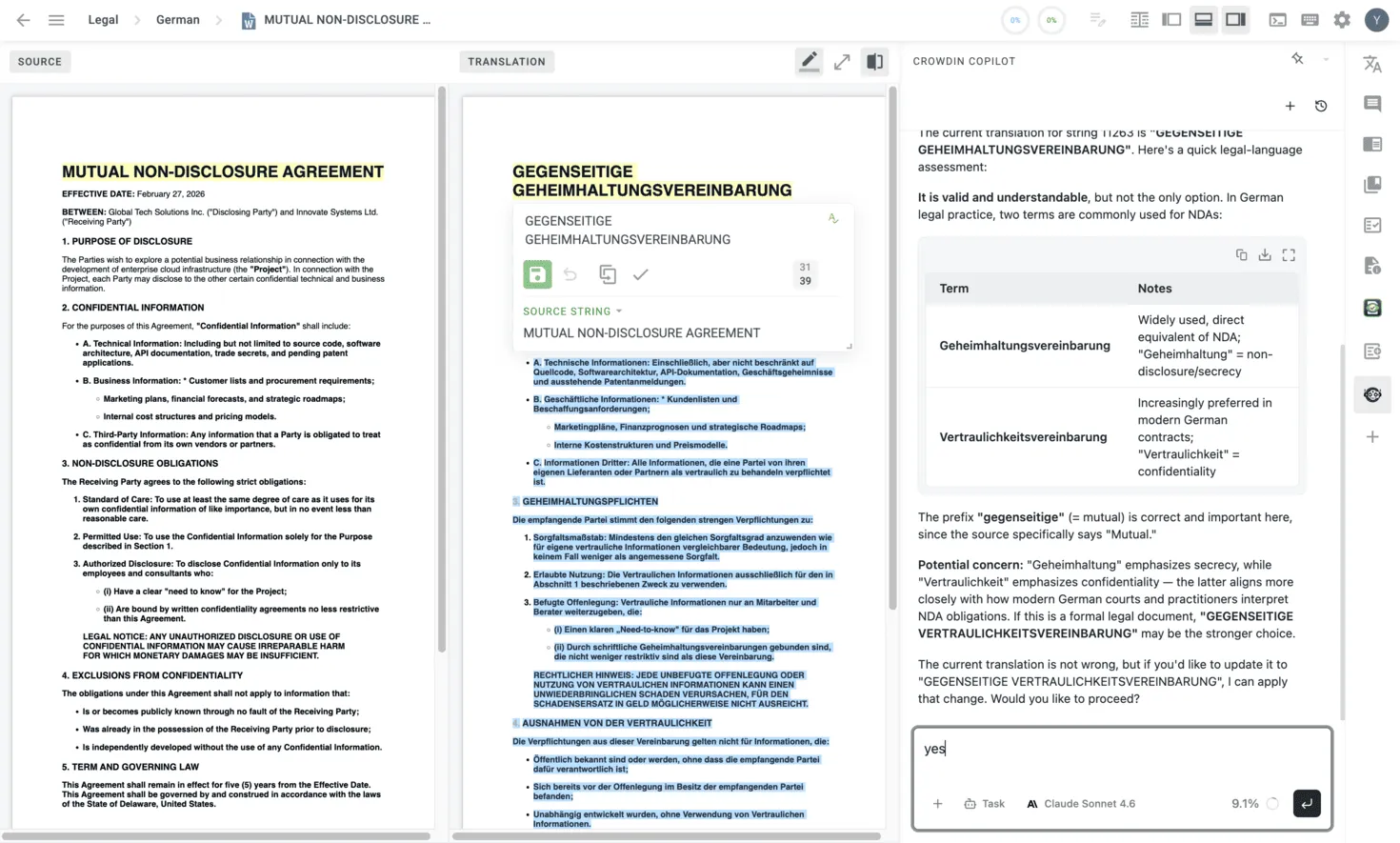 Dual Preview in the Crowdin Editor