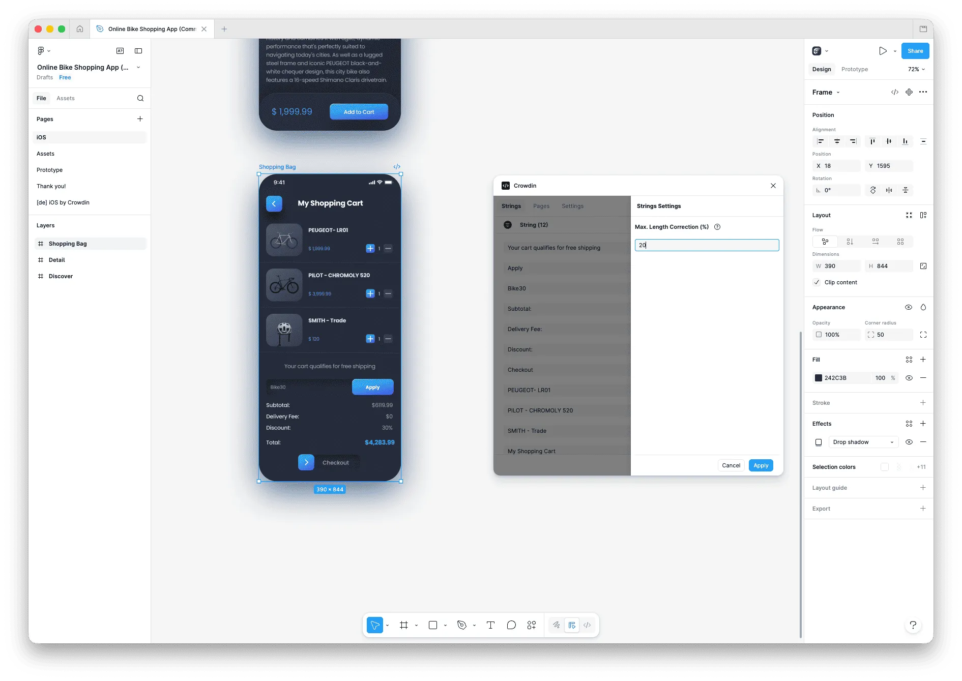 Crowdin plugin for Figma: global max length correction