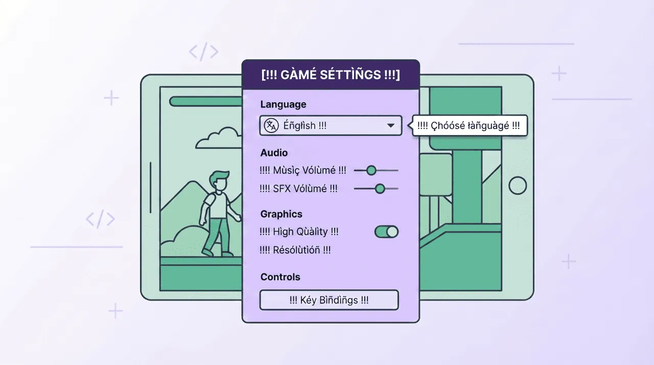 After game pseudolocalization