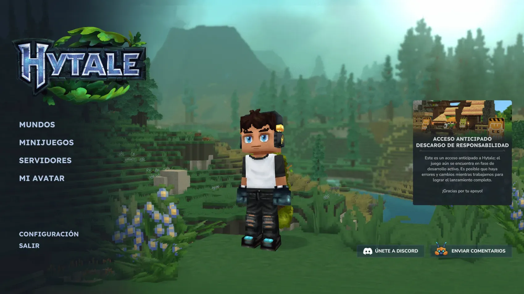 Hytale interface in Spanish