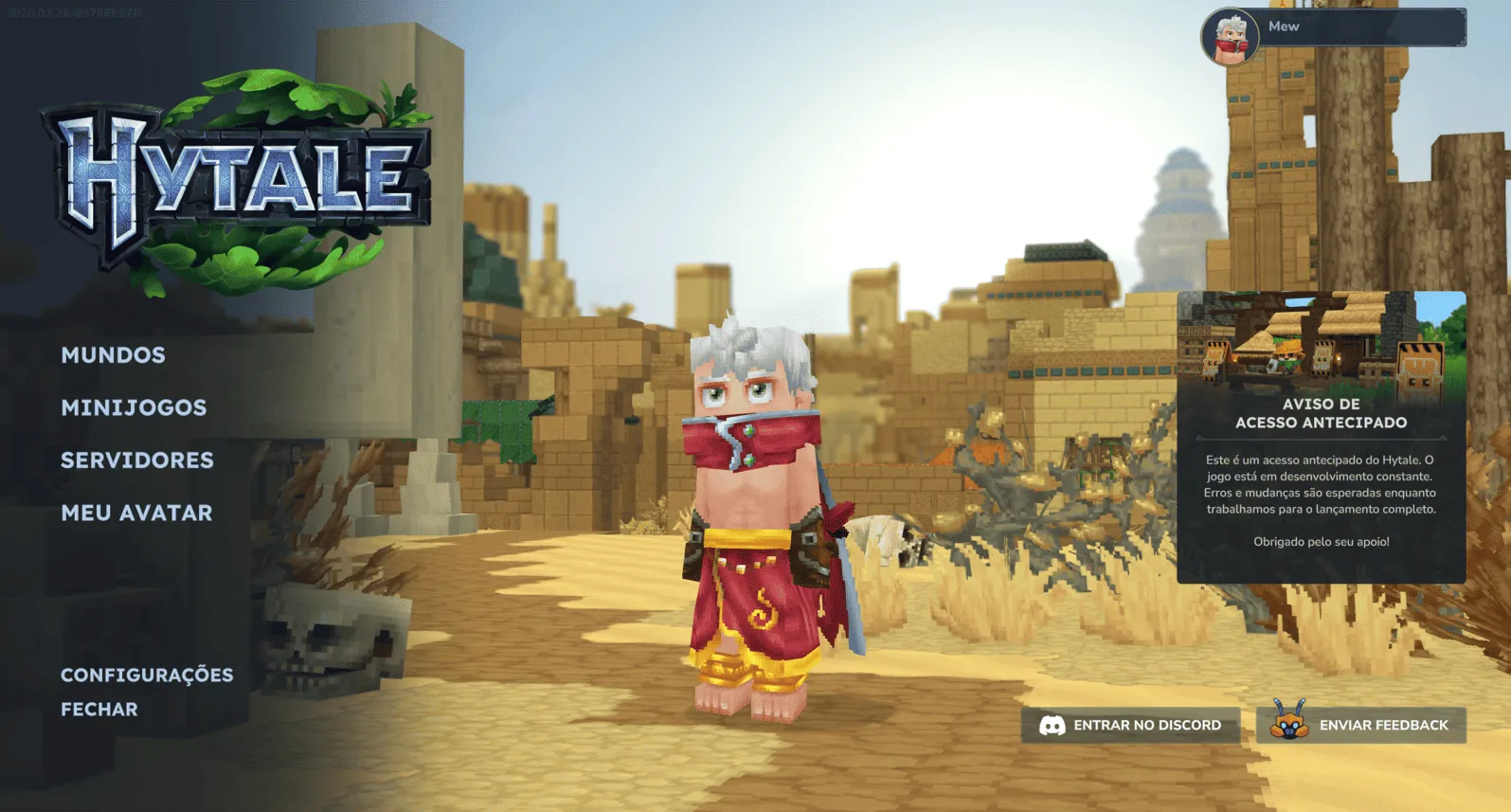 Hytale interface in English