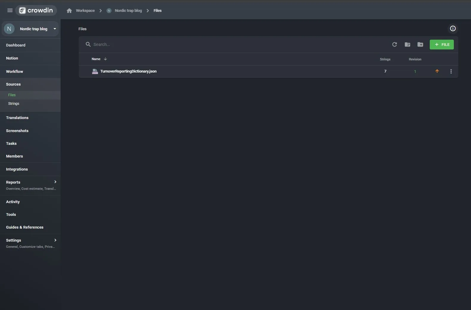 Uploaded JSON file for the Nordic trap experiment
