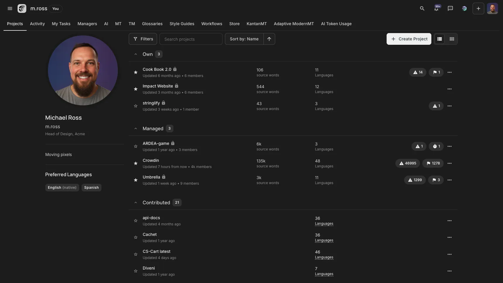 Crowdin.com UI
