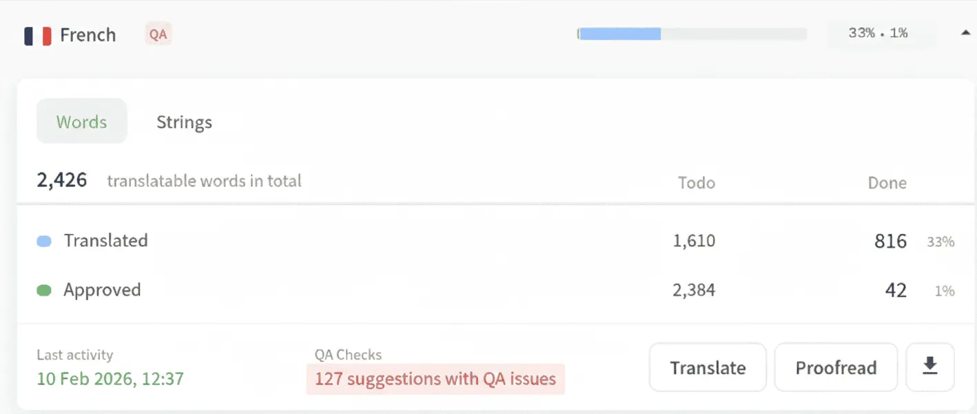 QA checks in Crowdin