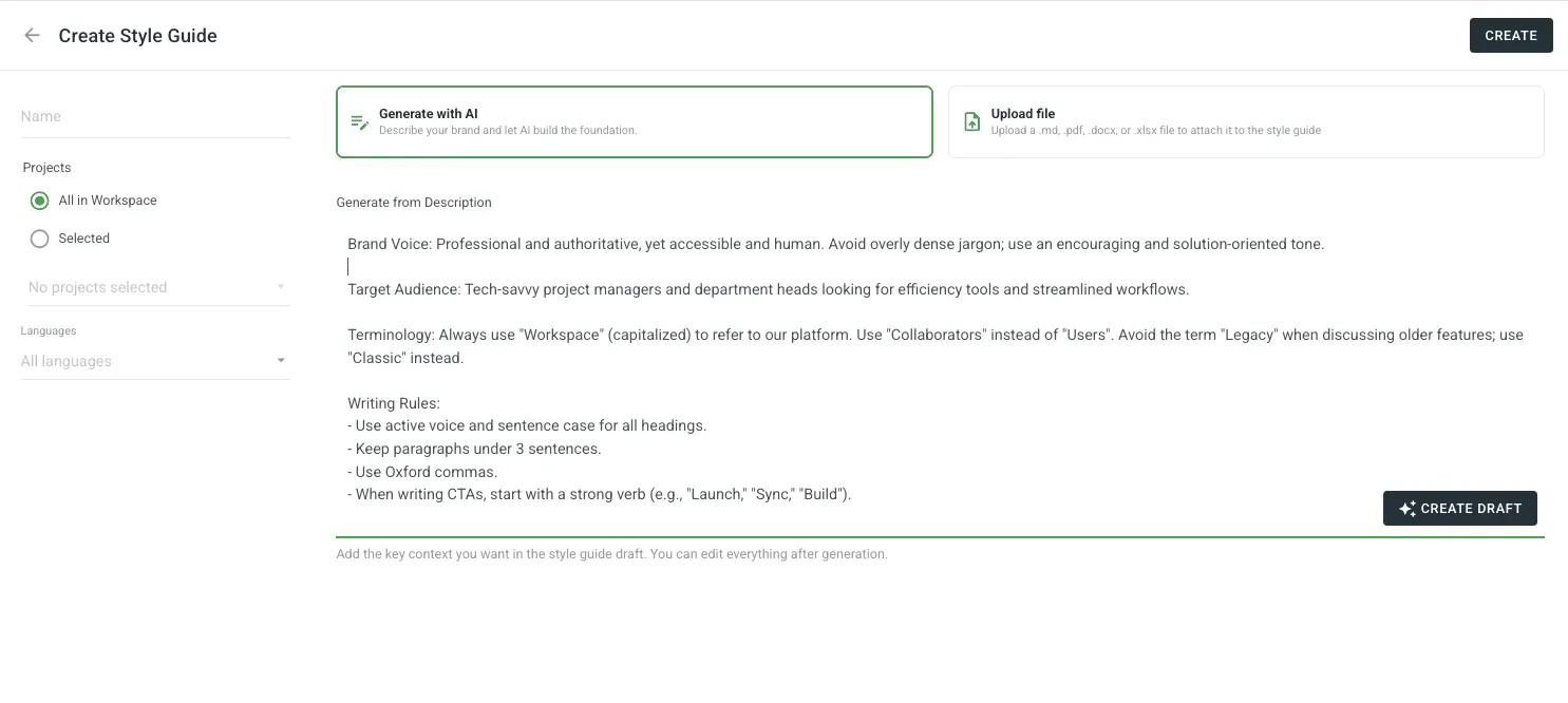 Style Guide Generation