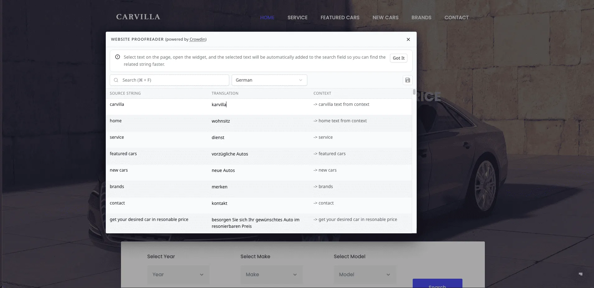 website proofreader for your audience to suggest translations