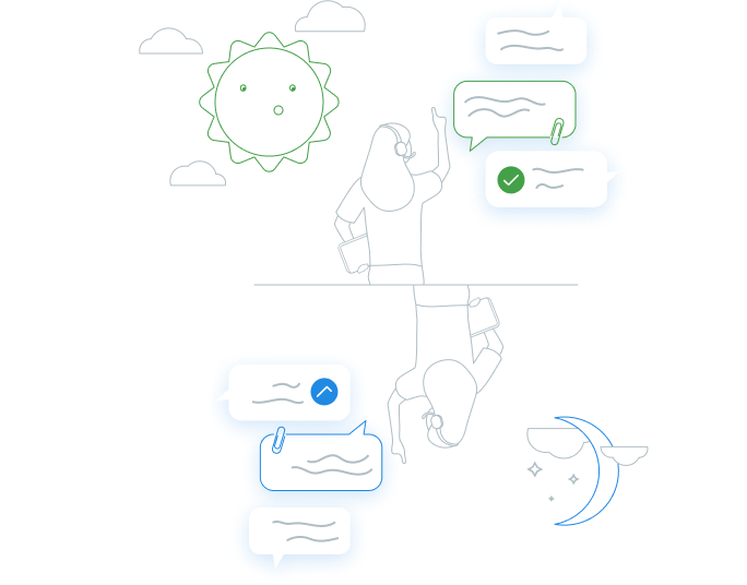 Graphique représentant un service client dédié et un gestionnaire de réussite pour les clients Entreprise.